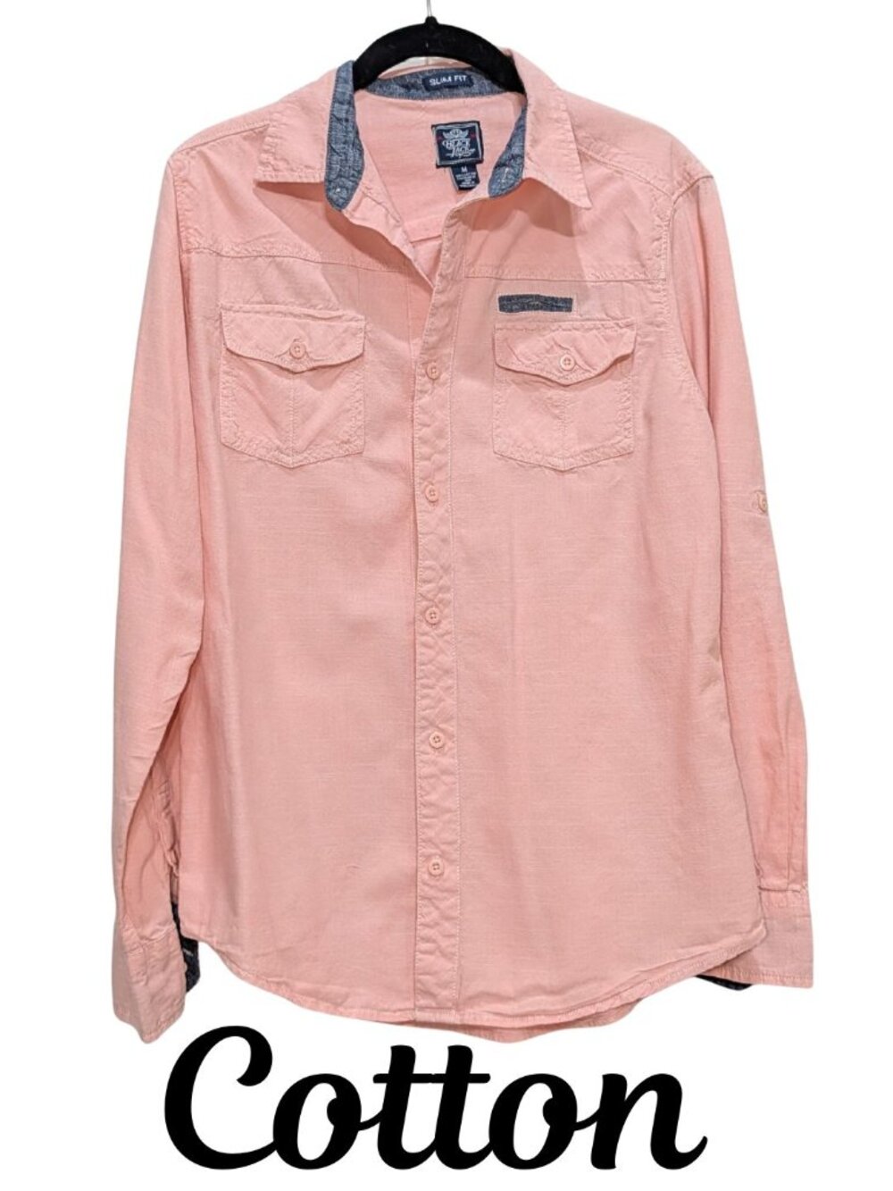 Black Jack DUO Mens Slim Fit 100% Cotton Button Down Shirt